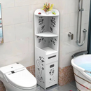 Vertikaler Eckschrank für das Badezimmer 100x24x24 cm - Modernes Weiß mit Schublade und Ablagen