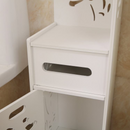 Vertikaler Eckschrank für das Badezimmer 100x24x24 cm - Modernes Weiß mit Schublade und Ablagen