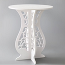 Dekorativer Beistelltisch in Sanduhrform, weiß, aus PVC - Ablage für Kaffee und Blumentöpfe, modernes Design