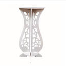 Dekorativer Beistelltisch in Sanduhrform, weiß, aus PVC - Ablage für Kaffee und Blumentöpfe, modernes Design