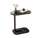 Ovaler Beistelltisch Schwarz für Sofa und Bett - Modernes und elegantes Design