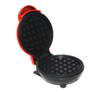 Mini-Waffeleisen elektrisch für Waffeln mit Antihaftplatten - kompaktes Design rot