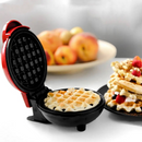 Mini-Waffeleisen elektrisch für Waffeln mit Antihaftplatten - kompaktes Design rot