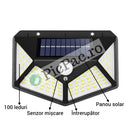 Solarleuchte mit 100 LEDs und Bewegungsmelder - 600 Lumen