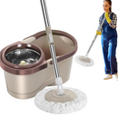 Rotierender Wischmop mit 8-L-Eimer und Auswringsystem - Komplettset mit 2 Mikrofaser-Ersatzbezügen