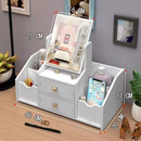 Kosmetik-Organizer mit Spiegel - 4 Fächer, 2 Schubladen, Multifunktionale Make-up-Aufbewahrung