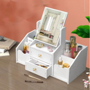 Kosmetik-Organizer mit Spiegel - 4 Fächer, 2 Schubladen, Multifunktionale Make-up-Aufbewahrung
