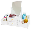 Kosmetik-Organizer mit Spiegel - 4 Fächer, 2 Schubladen, Multifunktionale Make-up-Aufbewahrung