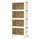 Modularer Schrank mit 4 Fächern und Rollen - Stapelbares staubdichtes System für optimale Ordnung