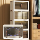 Modularer Schrank mit 4 Fächern und Rollen - Stapelbares staubdichtes System für optimale Ordnung