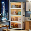 Modularer Schrank mit 4 Fächern und Rollen - Stapelbares staubdichtes System für optimale Ordnung