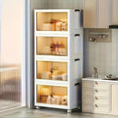 Modularer Schrank mit 4 Fächern und Rollen - Stapelbares staubdichtes System für optimale Ordnung