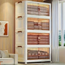 Modularer Schrank mit 4 Fächern und Rollen - Stapelbares staubdichtes System für optimale Ordnung