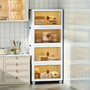 Modularer Schrank mit 4 Fächern und Rollen - Stapelbares staubdichtes System für optimale Ordnung