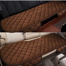 Set mit 3 Hochwertigen Gesteppten Autositzbezügen mit Taschen - Vordersitze + Rückbank Braun