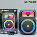 Tragbarer Lautsprecher MS-2043BT mit 8-Zoll-Woofer, Bluetooth, RGB-Lichtern und Karaoke-Mikrofon