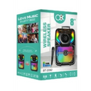 Tragbarer Kabelloser Bluetooth-Lautsprecher, 8-Zoll-Lautsprecher, RGB-Lichter, Karaoke-Mikrofon und Fernbedienung BT-2092