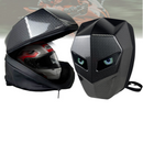 Wasserdichter Motorradrucksack mit LED und Carbon-Design - Laptopfach, Hartschale
