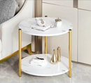 Runder Couchtisch mit 2 Ablageflächen - Modernes elegantes Design