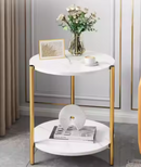 Runder Couchtisch mit 2 Ablageflächen - Modernes elegantes Design