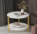 Runder Couchtisch mit 2 Ablageflächen - Modernes elegantes Design