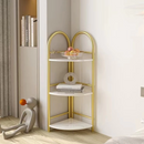 Dekoratives Eckregal mit 3 Ebenen - Goldenes Design mit Marmoreffekt für Wohnzimmer und Büro