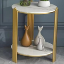 Runder Couchtisch mit 2 Ablagen und Metallgestell - Modernes Design für das Wohnzimmer
