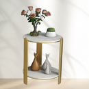 Runder Couchtisch mit 2 Ablagen und Metallgestell - Modernes Design für das Wohnzimmer