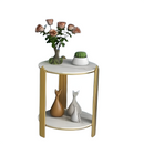 Runder Couchtisch mit 2 Ablagen und Metallgestell - Modernes Design für das Wohnzimmer
