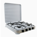 Gaskocher Star Chef mit 4 Brennern, kompaktes Design, robustes Metallgehäuse, Weiß
