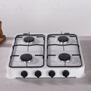 Gaskocher Star Chef mit 4 Brennern, kompaktes Design, robustes Metallgehäuse, Weiß