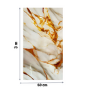 Selbstklebende Wandfolie Marmor Weiß mit Goldakzenten - 60cm x 3m - Premium-Design
