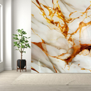 Selbstklebende Wandfolie Marmor Weiß mit Goldakzenten - 60cm x 3m - Premium-Design