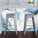 Selbstklebende Wandfolie in Marmoroptik Pastellblau mit Gold 0,6 x 3 m - Premium-Design