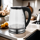 Tragbarer Wasserkocher 1500W aus Glas und Edelstahl - schnelles Aufkochen für Tee und Kaffee