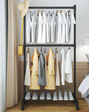 Kleiderständer mit Regalen und Kleiderstange, 73 x 42 x 175 cm, Multifunktionaler Organizer für Schlafzimmer, Flur oder Ankleidezimmer