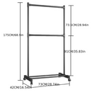 Kleiderständer mit Regalen und Kleiderstange, 73 x 42 x 175 cm, Multifunktionaler Organizer für Schlafzimmer, Flur oder Ankleidezimmer