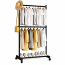 Kleiderständer mit Regalen und Kleiderstange, 73 x 42 x 175 cm, Multifunktionaler Organizer für Schlafzimmer, Flur oder Ankleidezimmer