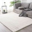 Flauschiger Teppich aus Kunstfell im 3D-Bubble-Design 180x230cm - Weiß im Nordic-Stil für Wohnzimmer und Schlafzimmer