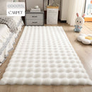 Flauschiger Teppich aus Kunstfell im 3D-Bubble-Design 180x230cm - Weiß im Nordic-Stil für Wohnzimmer und Schlafzimmer