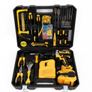 Schlagbohrmaschinen-Kit mit 2 Akkus - Komplettset mit Ladestation und Premium-Zubehör