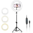 Professionelle LED-Ringleuchte mit Stativ und Handyhalterung - Ring Light für Make-up und Fotos