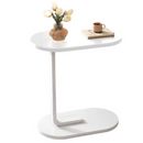 Ovaler Beistelltisch für das Wohnzimmer, tragbar und langlebig, 45x28x60 cm, Farbe Weiß