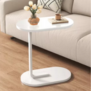 Ovaler Beistelltisch für das Wohnzimmer, tragbar und langlebig, 45x28x60 cm, Farbe Weiß
