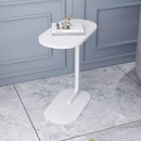 Ovaler Beistelltisch für das Wohnzimmer, tragbar und langlebig, 45x28x60 cm, Farbe Weiß