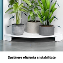 Eckregal Bad 4 Ebenen 120 cm - Weißes vertikales Standregal aus feuchtigkeitsbeständigem Premium-Kunststoff
