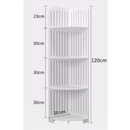 Eckregal Bad 4 Ebenen 120 cm - Weißes vertikales Standregal aus feuchtigkeitsbeständigem Premium-Kunststoff