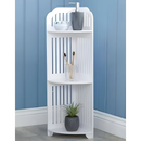 Eckregal Weiß 3 Ebenen 80cm - kompakter, feuchtigkeitsbeständiger Organizer für Bad und Küche