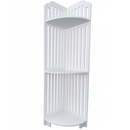 Eckregal Weiß 3 Ebenen 80cm - kompakter, feuchtigkeitsbeständiger Organizer für Bad und Küche