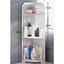 Eckregal Weiß 3 Ebenen 80cm - kompakter, feuchtigkeitsbeständiger Organizer für Bad und Küche